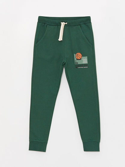 Printed Boys' Jogger Sweatpants with Elastic Waist