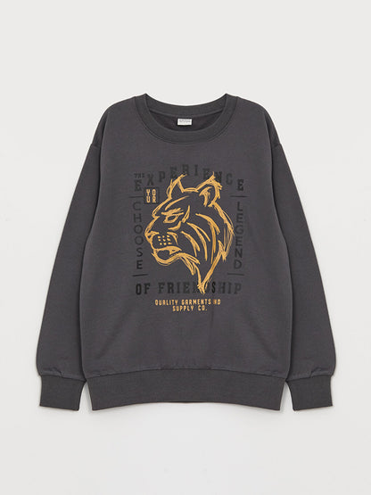 Comfortable Crew Neck Printed Boy's Sweatshirt