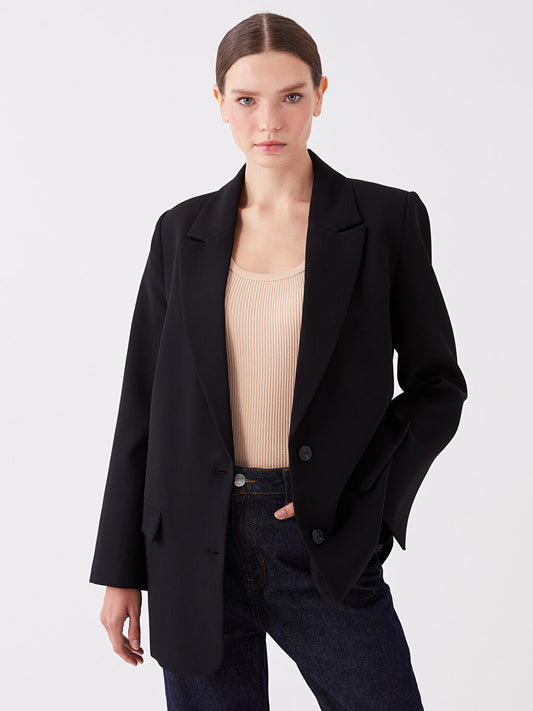 Plain Long Sleeve Women's Blazer Jacket