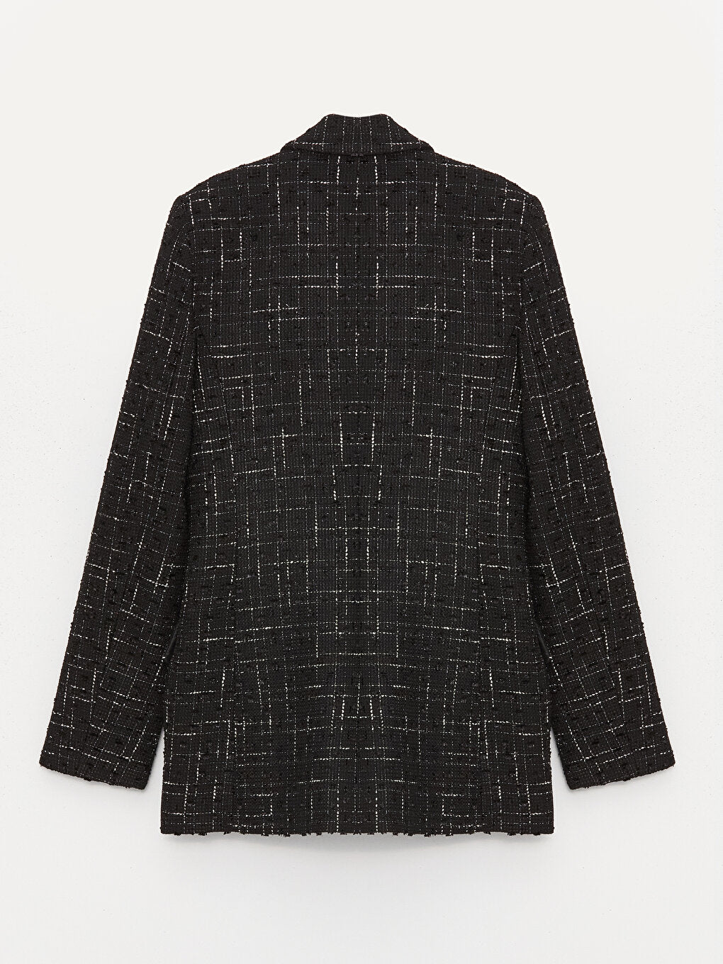 Plaid Long Sleeve Women's Tweed Blazer Jacket