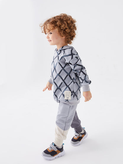 Printed Baby Boy Tracksuit Bottom with Elastic Waist