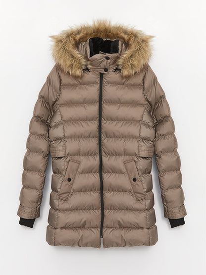 Women's Hooded Plain Puffer Coat