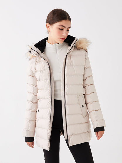 Women's Hooded Plain Puffer Coat