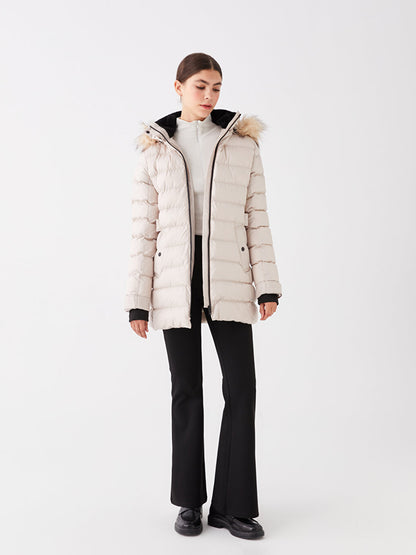 Women's Hooded Plain Puffer Coat