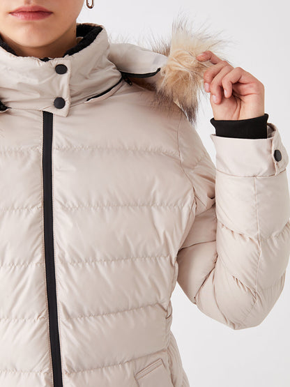 Women's Hooded Plain Puffer Coat