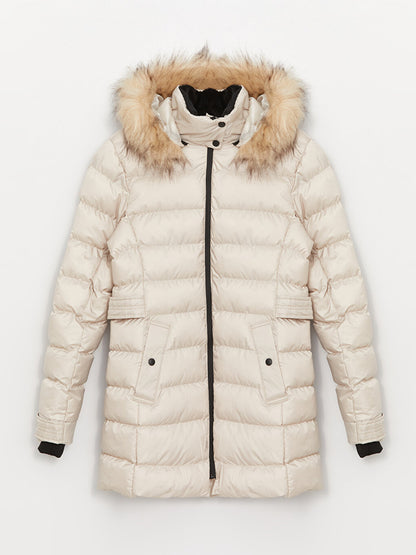 Women's Hooded Plain Puffer Coat