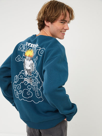 Crew Neck Long Sleeve Printed Men's Sweatshirt