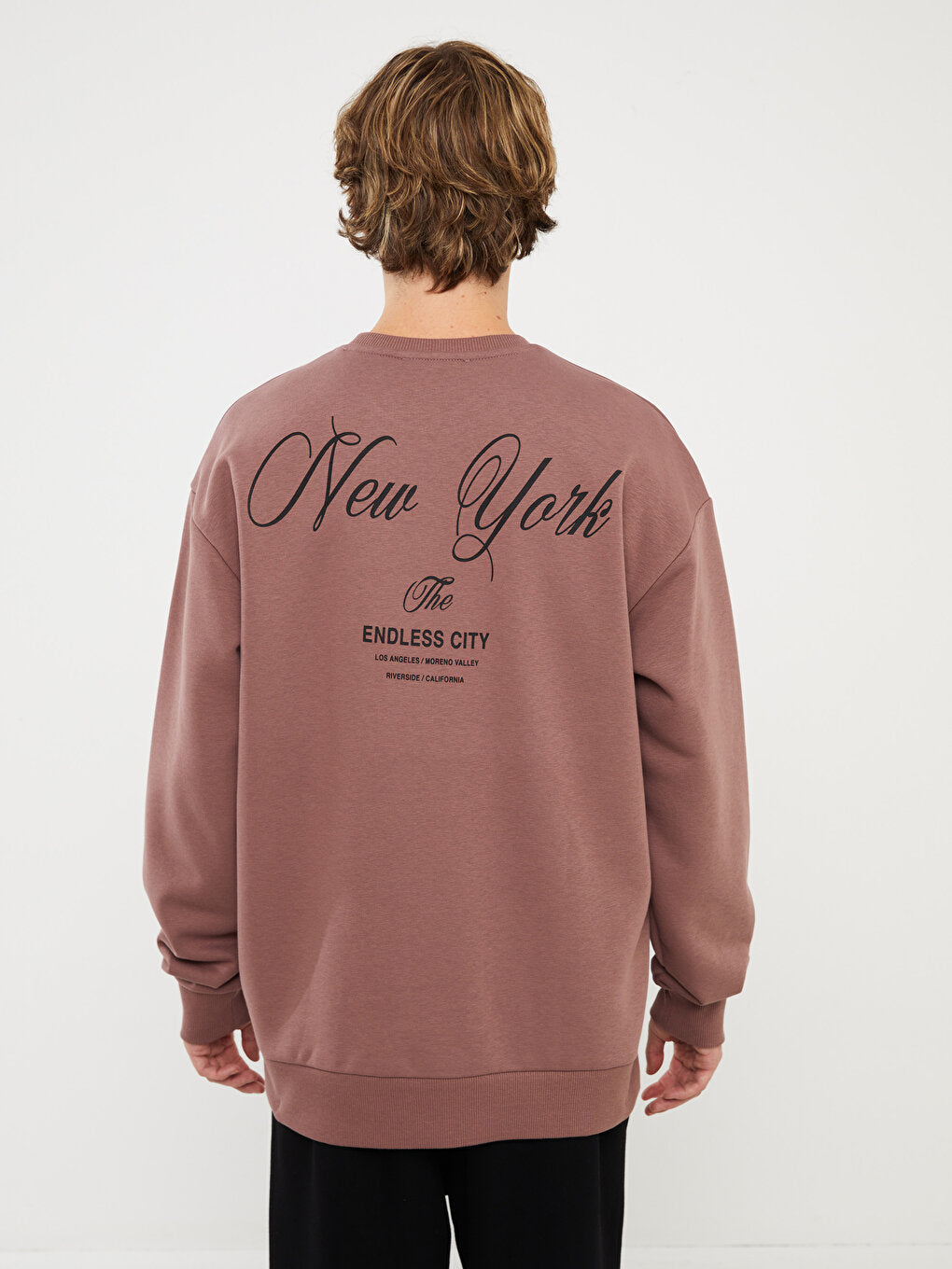 Crew Neck Long Sleeve Printed Men's Sweatshirt