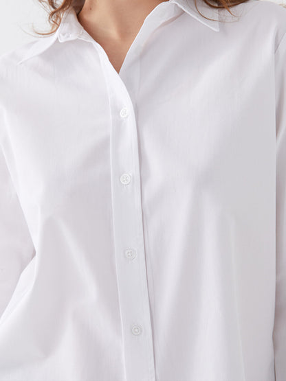 Plain Long Sleeve Poplin Women's Shirt