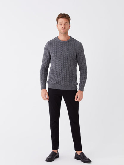 Crew Neck Long Sleeve Men's Knitwear Sweater