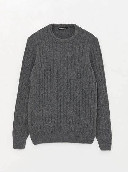 Crew Neck Long Sleeve Men's Knitwear Sweater