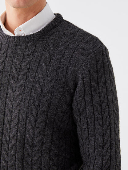 Crew Neck Long Sleeve Men's Knitwear Sweater