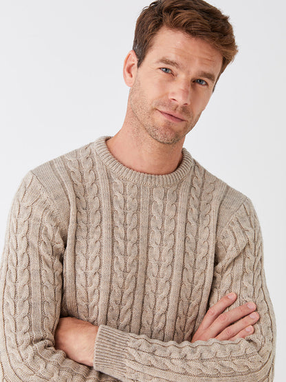 Crew Neck Long Sleeve Men's Knitwear Sweater