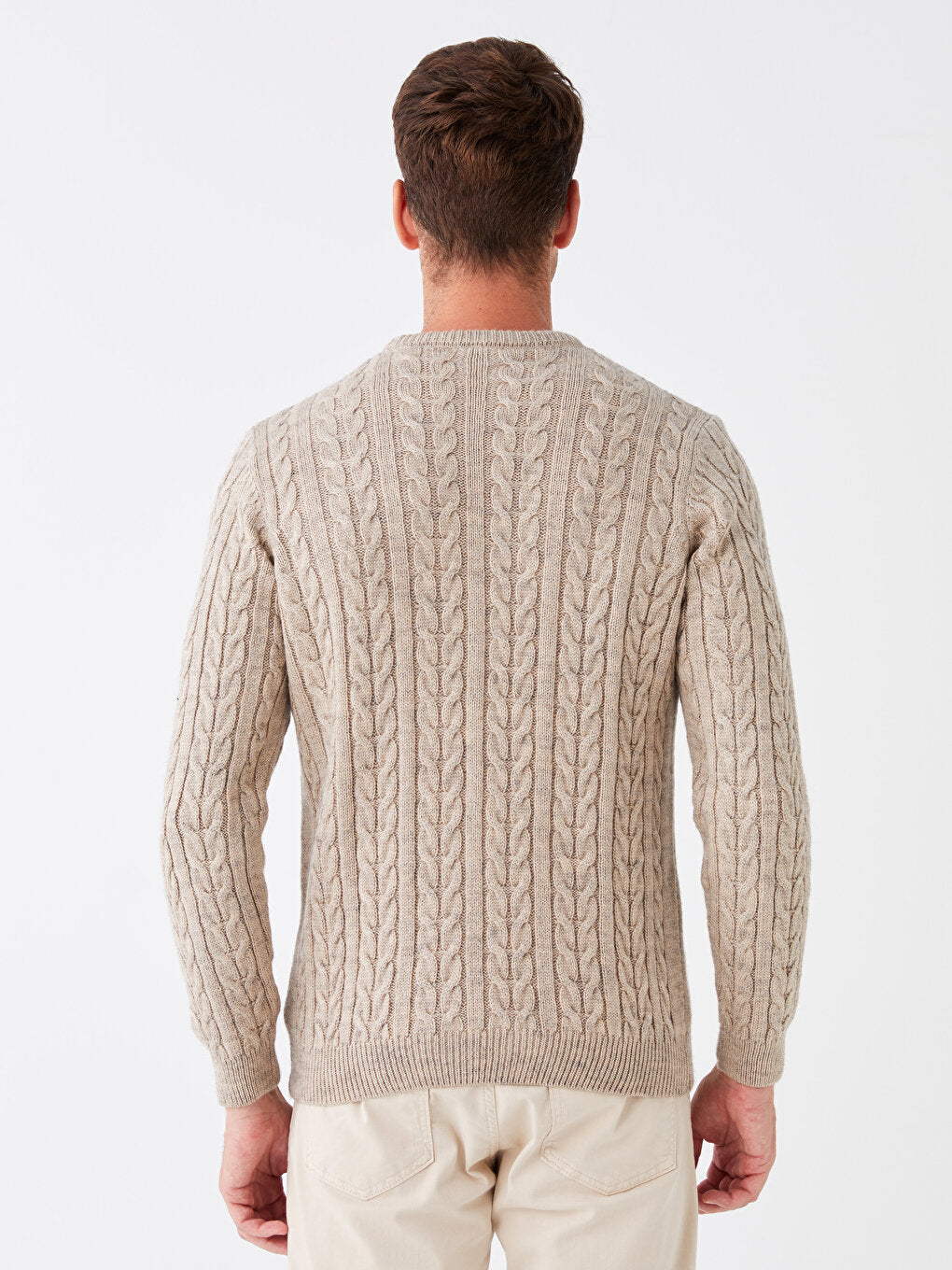 Crew Neck Long Sleeve Men's Knitwear Sweater