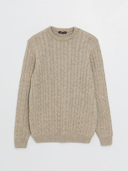 Crew Neck Long Sleeve Men's Knitwear Sweater