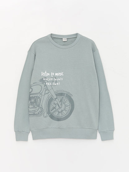 Comfortable Crew Neck Printed Boy's Sweatshirt