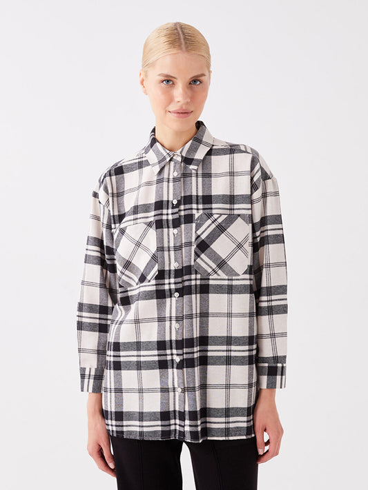 Plaid Long Sleeve Women's Shirt Tunic