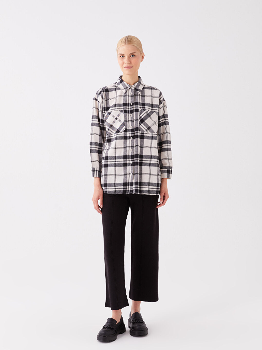 Plaid Long Sleeve Women's Shirt Tunic