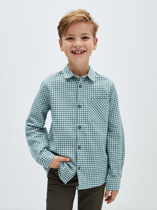 Plaid Long Sleeve Boys Shirt