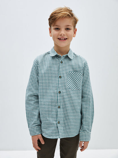 Plaid Long Sleeve Boys Shirt