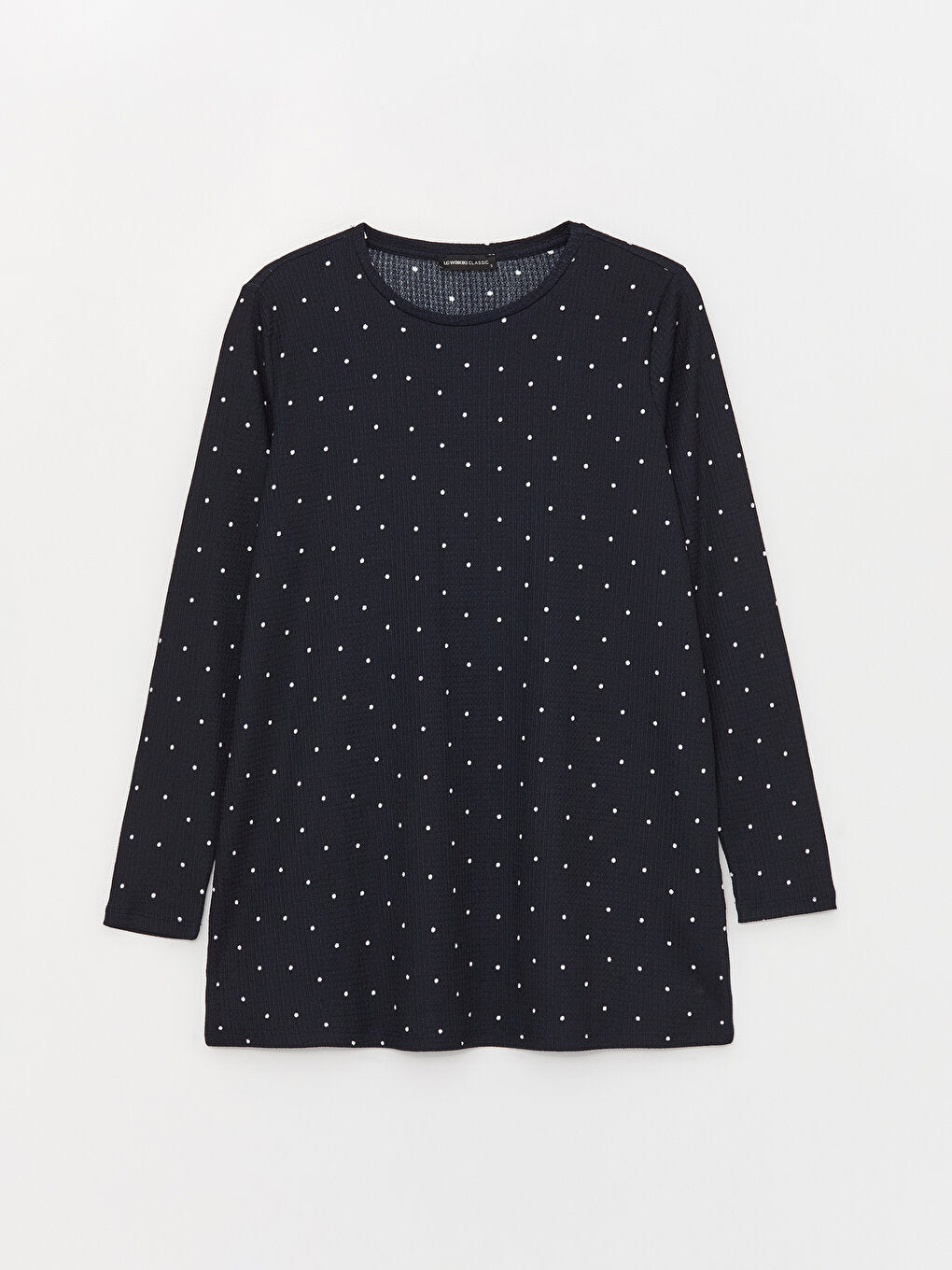 Crew Neck Polka Dot Long Sleeve Women's Tunic