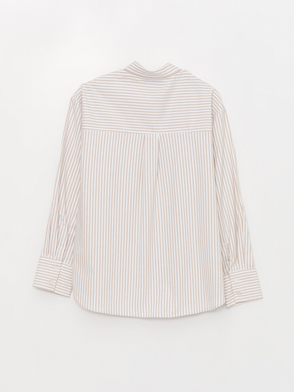 Striped Long Sleeve Oversize Poplin Women's Shirt