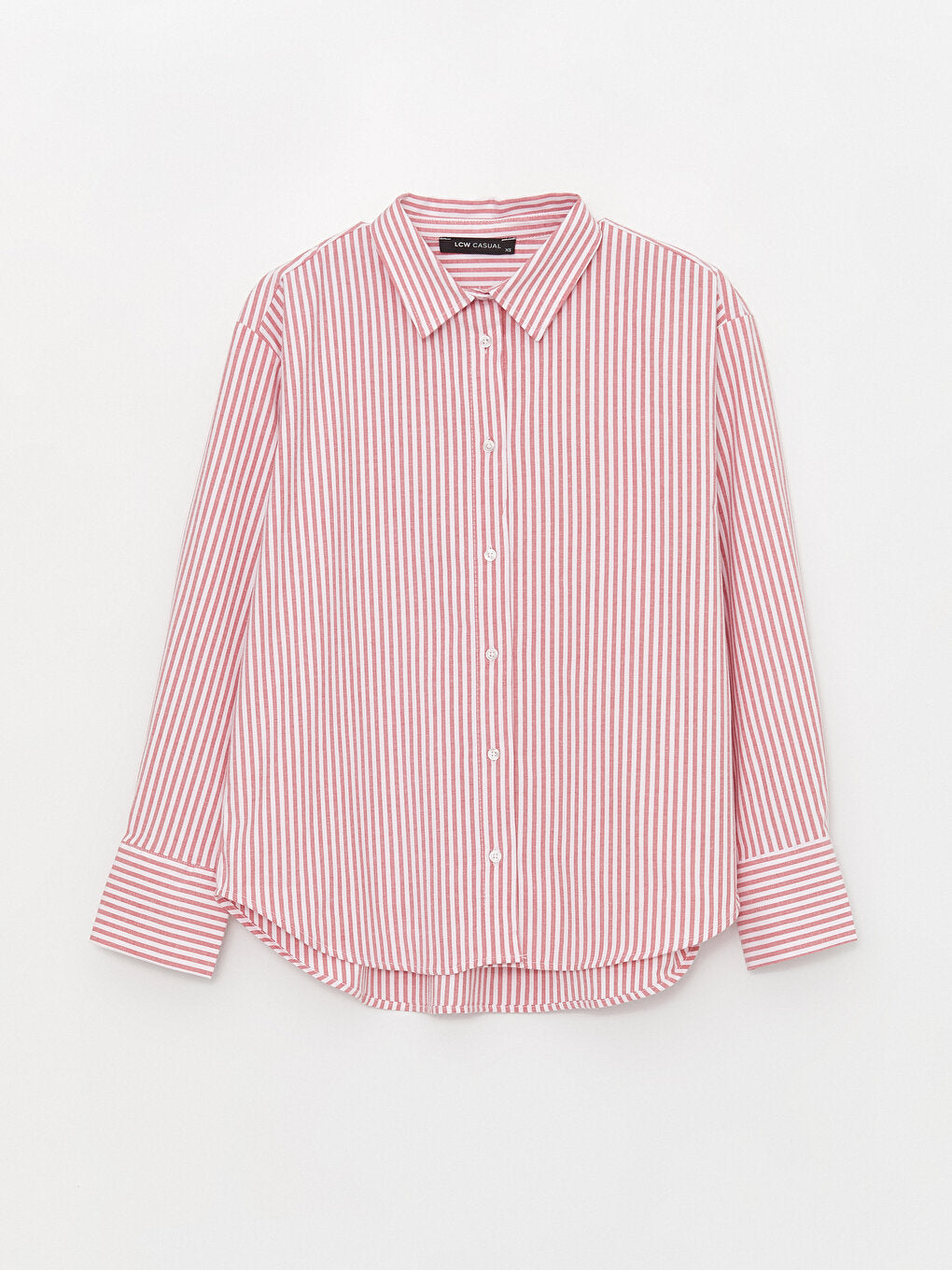 Striped Long Sleeve Oversize Poplin Women's Shirt