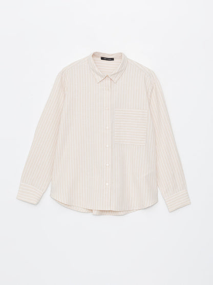 Striped Long Sleeve Poplin Women's Shirt