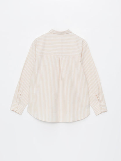 Striped Long Sleeve Poplin Women's Shirt