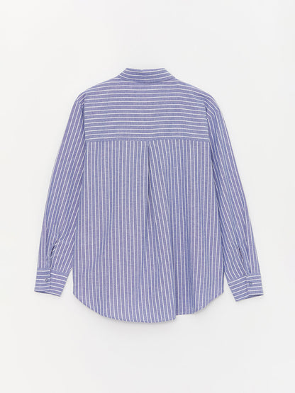 Striped Long Sleeve Poplin Women's Shirt