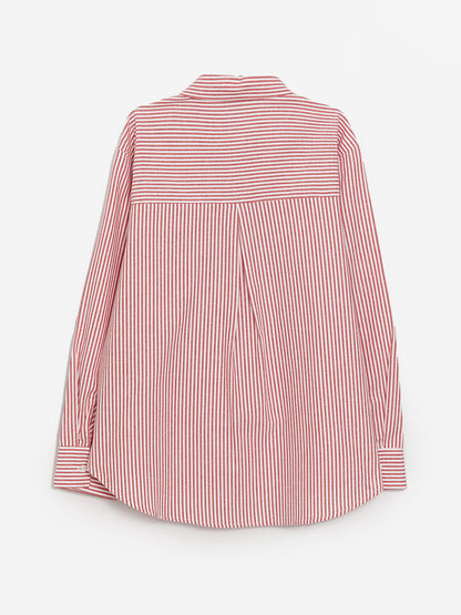 Striped Long Sleeve Poplin Women's Shirt