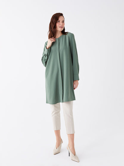 Magnificent Collar Plain Long Sleeve Women's Tunic