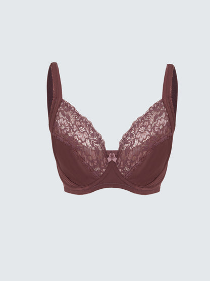 Underwire, Unpadded, Lace Supporting Bra