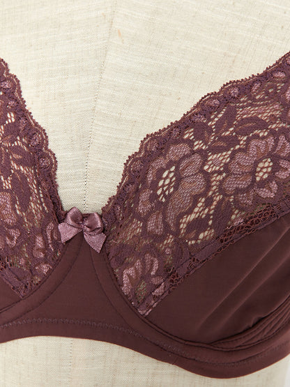 Underwire, Unpadded, Lace Supporting Bra