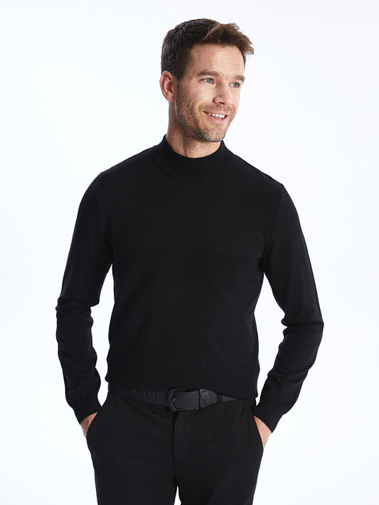 Half Turtleneck Long Sleeve Men's Knitwear Sweater