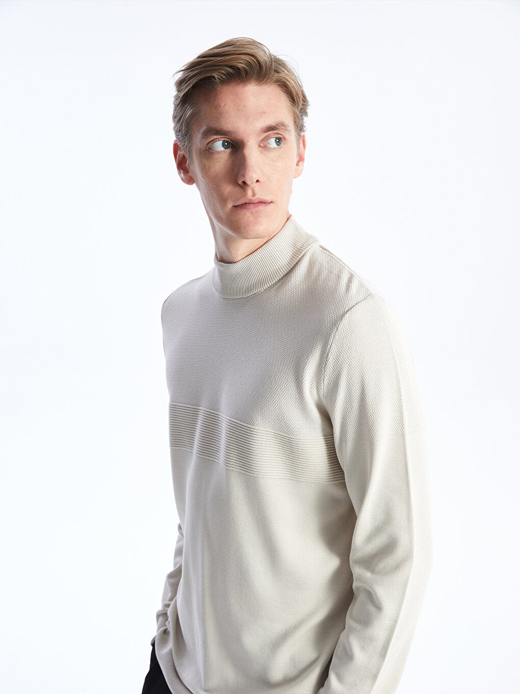 Half Turtleneck Long Sleeve Men's Knitwear Sweater