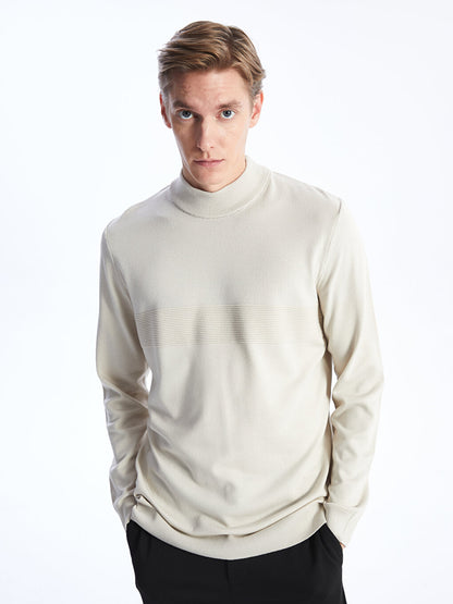 Half Turtleneck Long Sleeve Men's Knitwear Sweater