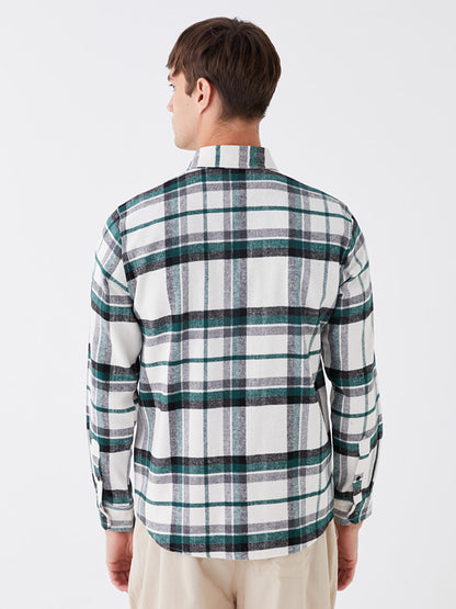 Regular Fit Long Sleeve Plaid Men's Lumberjack Shirt Jacket