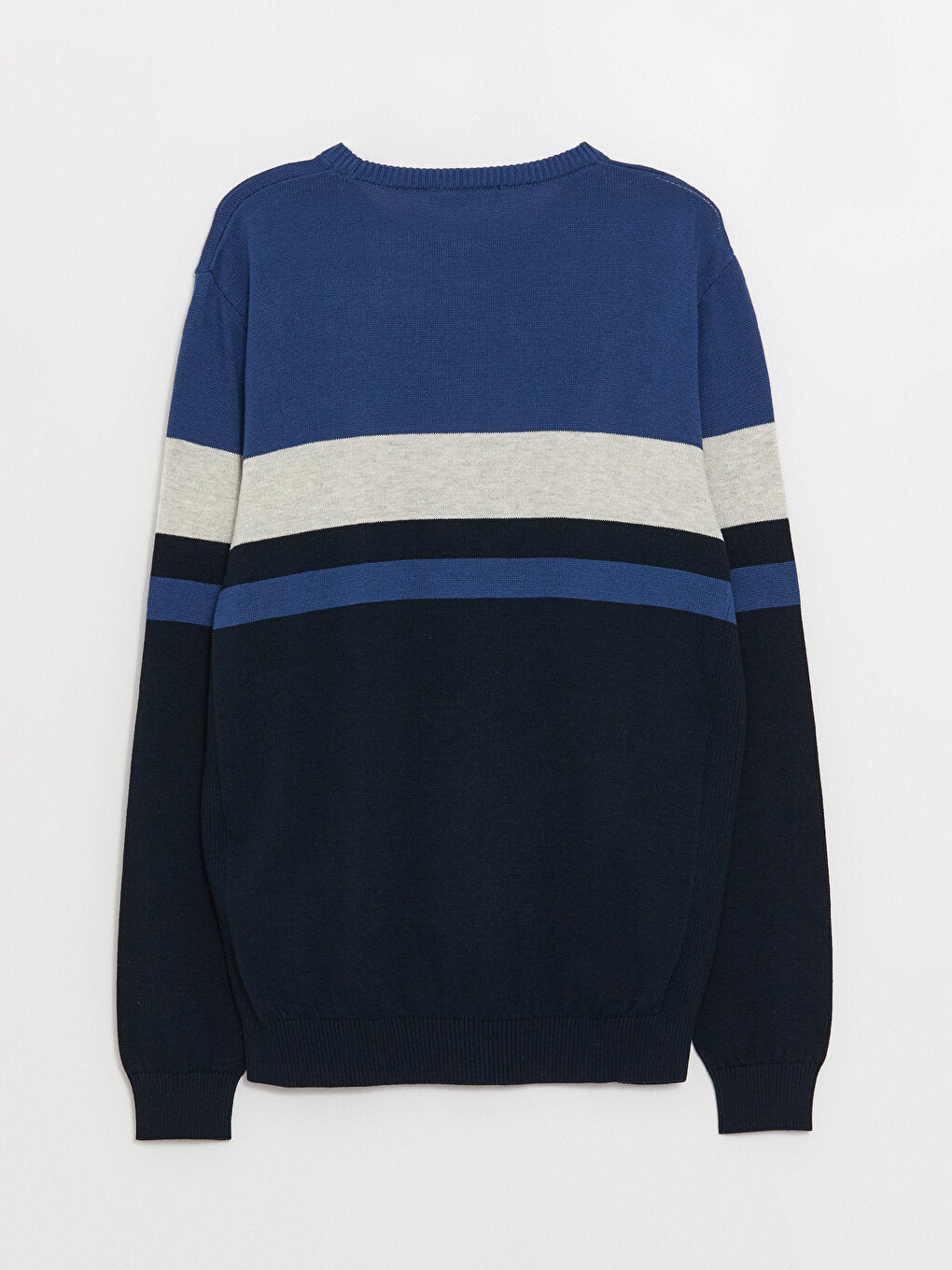 Crew Neck Long Sleeve Color Block Men's Knitwear Sweater