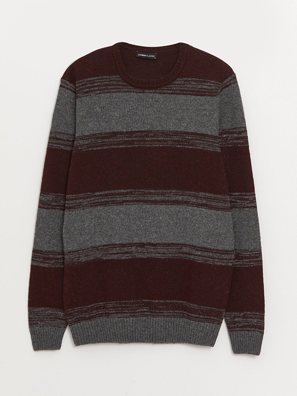 Crew Neck Long Sleeve Color Block Men's Knitwear Sweater