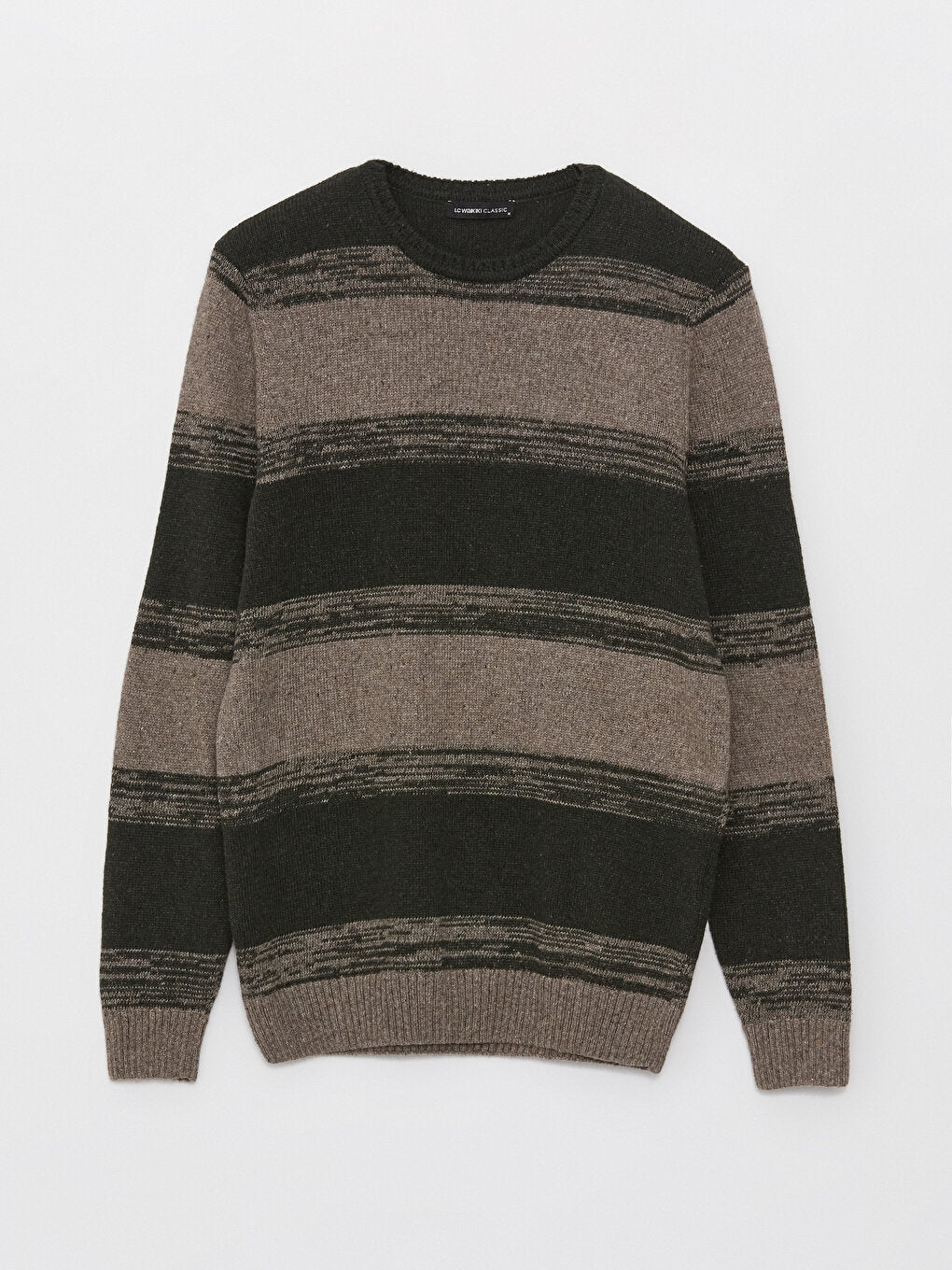 Crew Neck Long Sleeve Color Block Men's Knitwear Sweater