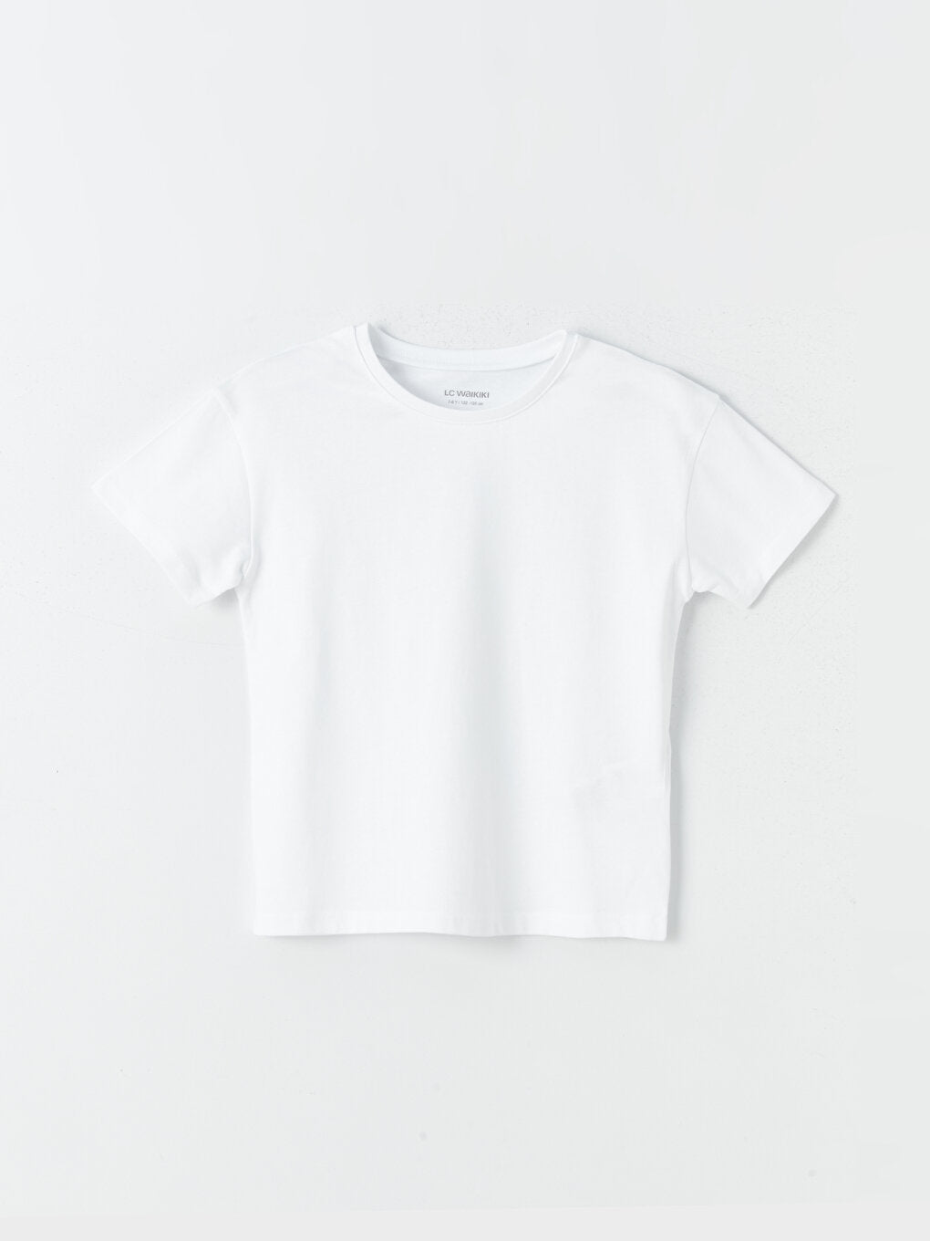 Crew Neck Basic Short Sleeve Girl's T-Shirt