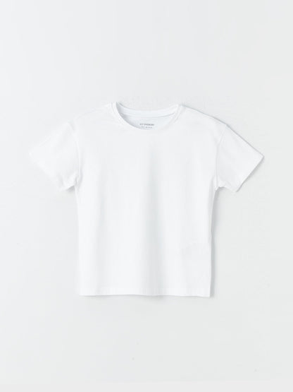 Crew Neck Basic Short Sleeve Girl's T-Shirt