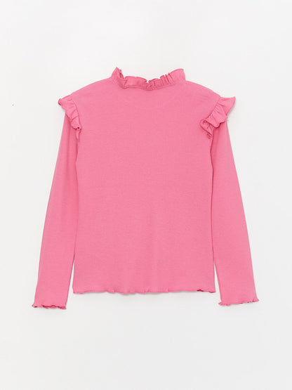 High Collar Long Sleeve Girls' T-Shirt