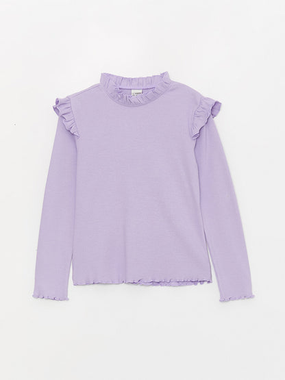 High Collar Long Sleeve Girls' T-Shirt