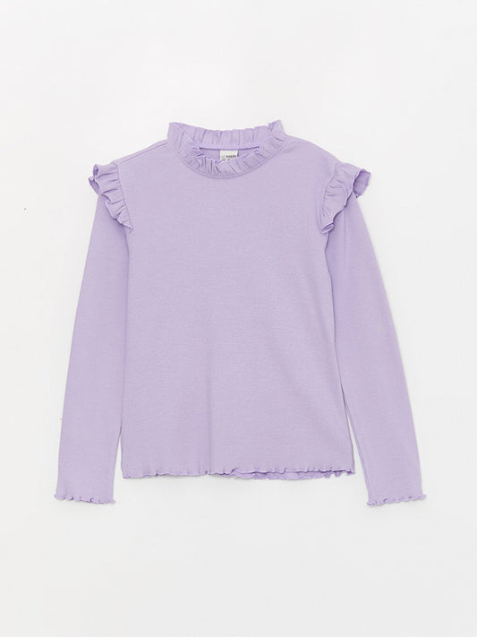 High Collar Long Sleeve Girls' T-Shirt