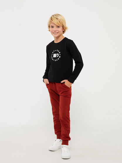 Basic Boy's Jogger Sweatpants with Elastic Waist