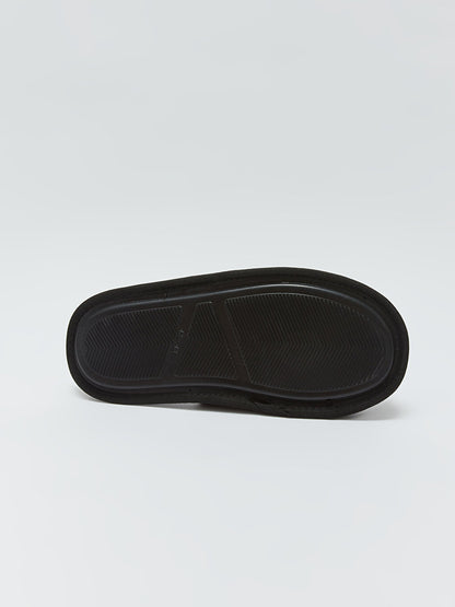 Label Printed Men's House Slippers