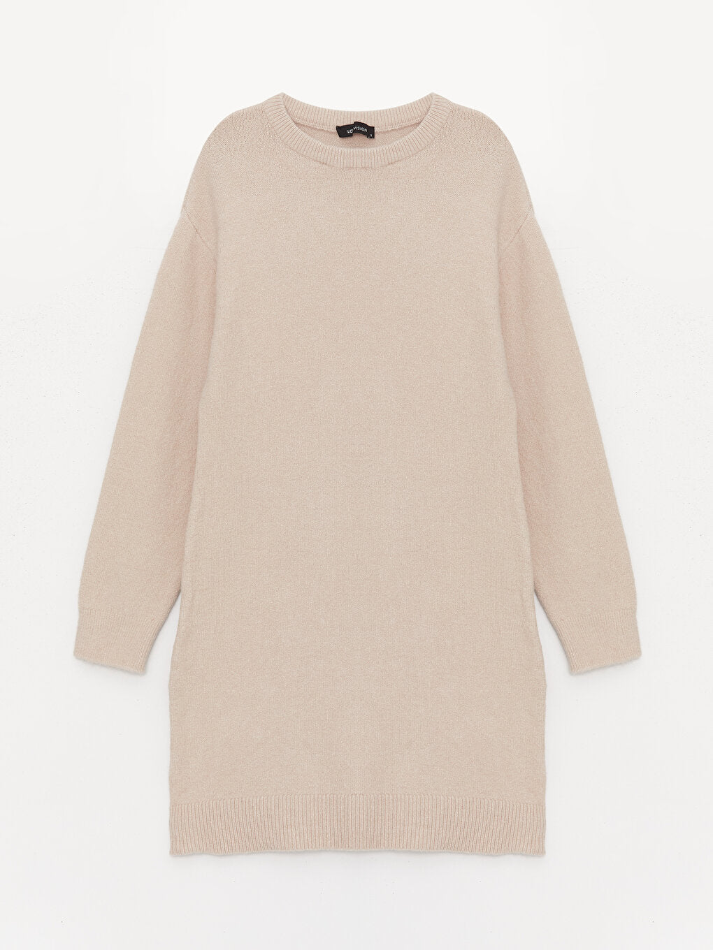 Crew Neck Straight Long Sleeve Women's Knitwear Dress