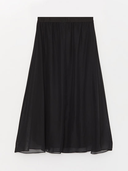 Women's Elastic Waist Straight Chiffon Skirt